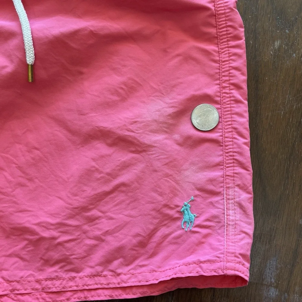 Polo Ralph Lauren Traveler Swim Trunks Mens Medium Pink Classic Mesh Lined 8